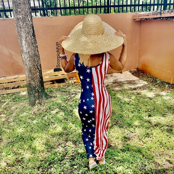 Superb Red White & Blue Maxi Dress - Picture 7 of 8